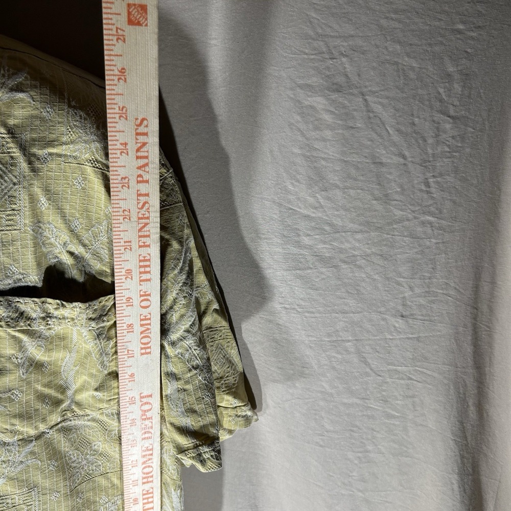 Jamaica Jaxx Mens XXL Silk Hawaiian Camp Shirt Yellow Pineapple Jacquard Button - Picture 7 of 7